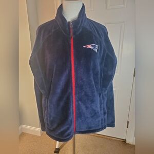 NFL Navy and Red Fleece New England Patriots Jacket for Woman